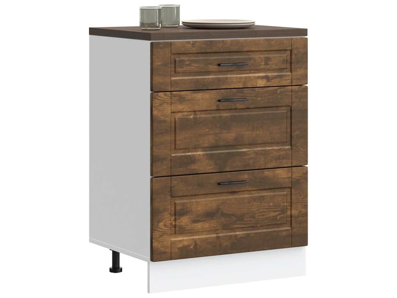  Meuble de rangement, armoire de cuisine porto chêne fumé bois d'ingénierie shl4731  - Conforama B