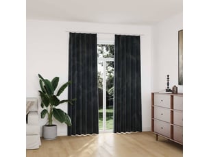 Lot de 2 rideaux occultants, rideaux black-out et crochet velours anthracite 140x225cm cf44924