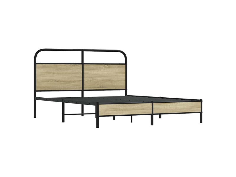  Lit double- lit adulte -  cadre de lit sans matelas 150x200 cm chêne sonoma  - Conforama B