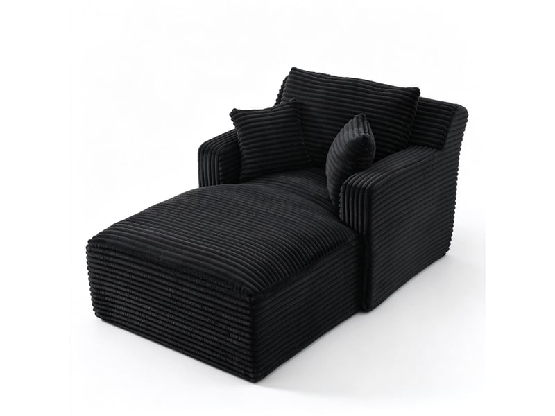  Canapé méridienne moderne en velours côtelé fauteuil relax sans montage canapé lit confortable gris  - Conforama A
