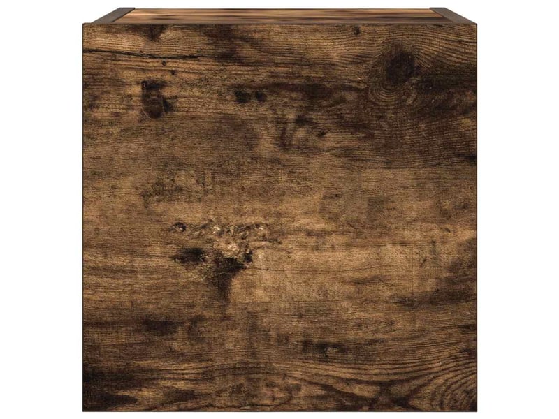  Lot de 2 meuble tv mural, meuble tv suspendu chêne fumé 30,5x30x30 cm  - Conforama E