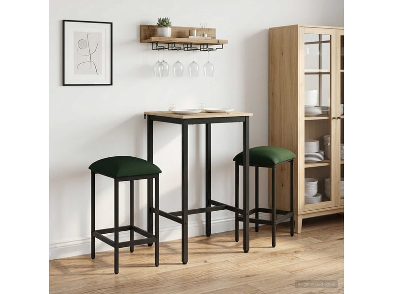  Lot de 2 tabouret de bar, chaise de bar vert foncé 40x32x74 cm shl46208  - Conforama B