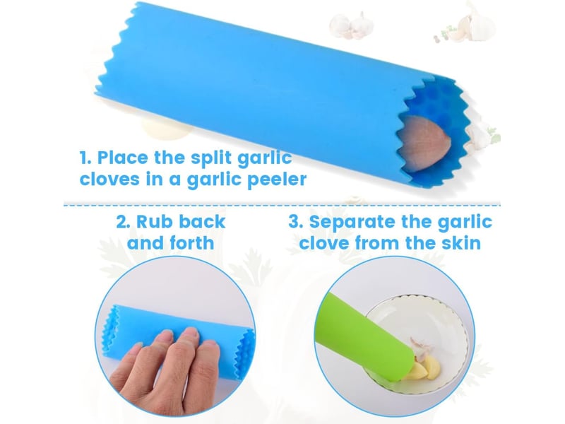  3 pièce epluche ail en silicone, de peau presse-ail professionnel,rouleaux d'éplucheur d'ail peeling, accessoire de cuisine  - Conforama E