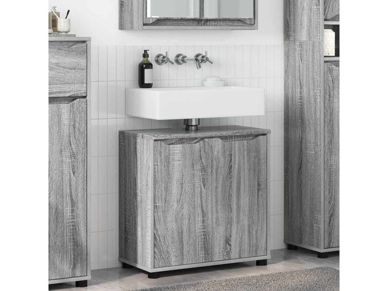  Armoire de lavabo de salle de bain gris sonoma 60x30x60 cm  - Conforama B