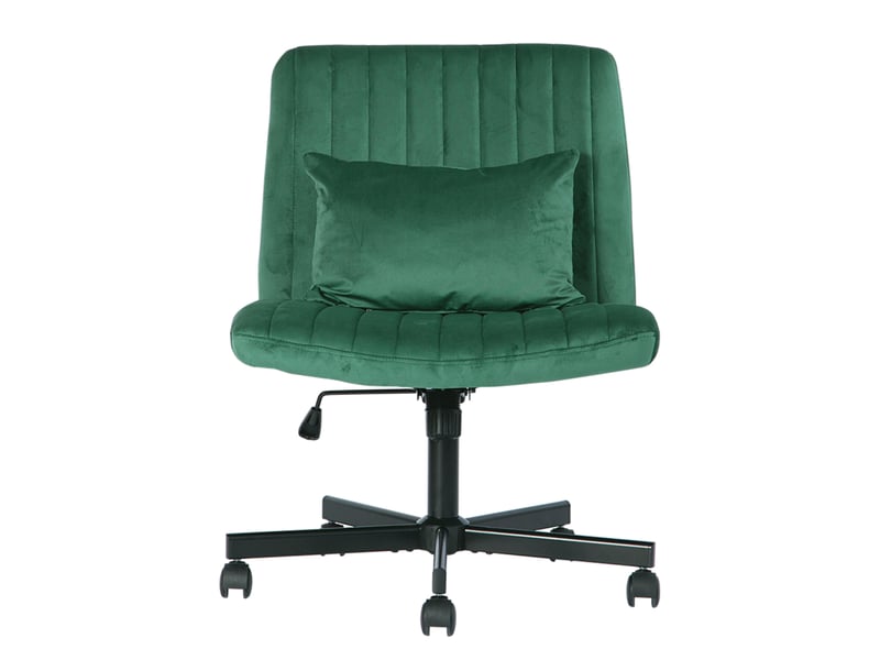  Chaise de bureau pivotante en tissu réglable en hauteur sans accoudoirs à roulettes silencieuses  - Conforama A