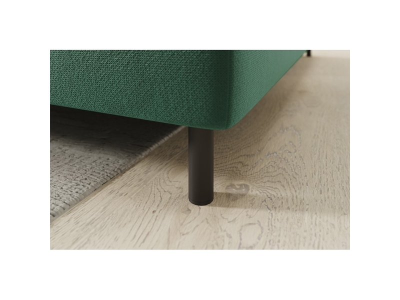  Canapé d'angle droit convertible barnea 208 cm vert foncé avec rangement  - Conforama D