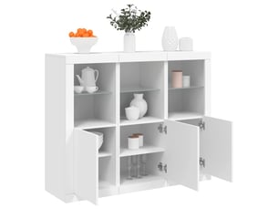 Buffets avec lumières led 3 pcs - bahut - meuble de rangement blanc bois d'ingénierie