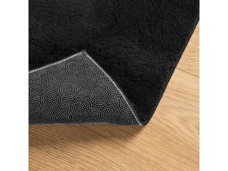  Tapis à poils courts doux et lavable noir 80x150 cm - comfortxl 375109 - Conforama D