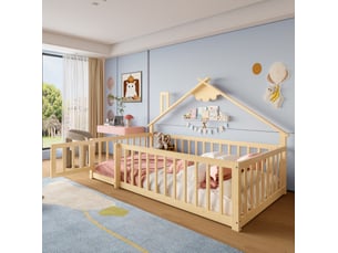 Lit simple 90x190 cm HAVRYA coloris naturel