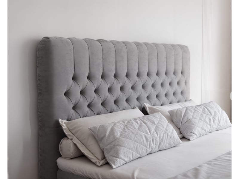  Lit adulte alba plus - 200x200 cm - matelas ressorts + surmatelas - coffre de rangement - velours dense hydrofuge gris clair ALBA PLUS - Conforama D