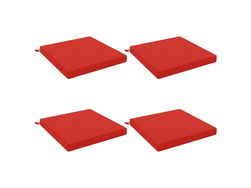  Lot de 4 coussins de siège, coussins d'assise soest 100 % polyester rouge cf60527  - Conforama A
