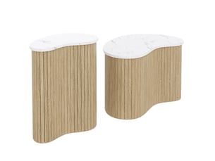 Table basse forme atypique coloris bicolore <strong>BEAUNIV</strong> <strong></strong> - 37 cmx40 cm
