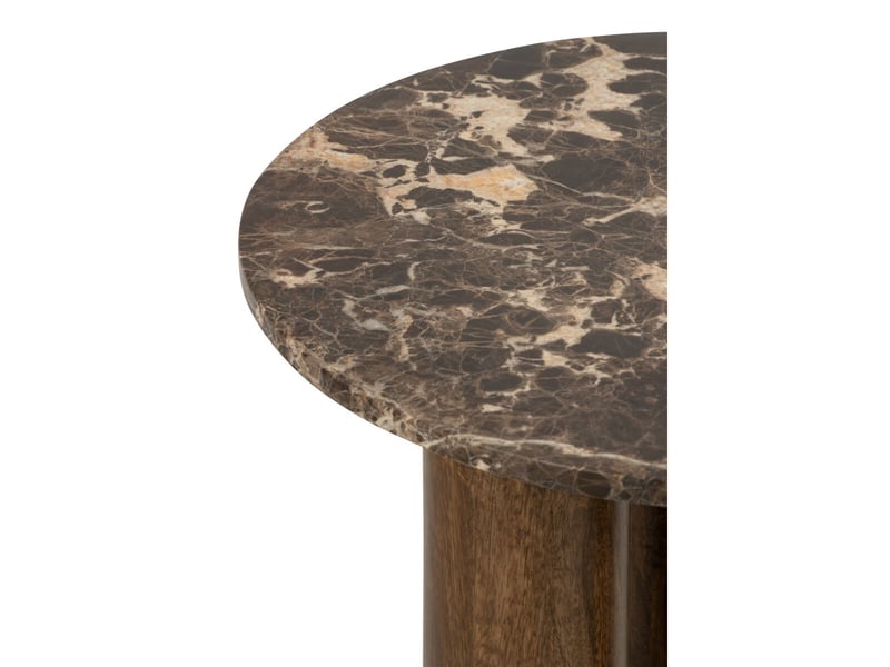  Table d'appoint en marbre isaak 60cm marron  - Conforama C