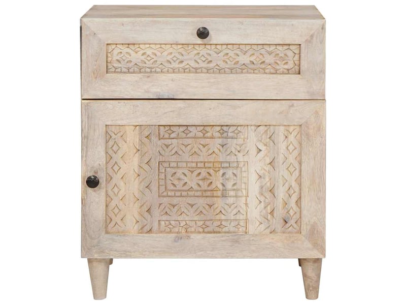  Table de chevet - cabinet de chevet - table de nuit blanc 50 x 33 x 60 cm bois d'ingénierie  - Conforama B
