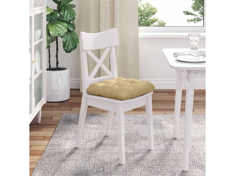 Lot de 4 coussins de siège, coussins décoratifs tissu en velours côtelé vert gris cf60002 - Conforama D