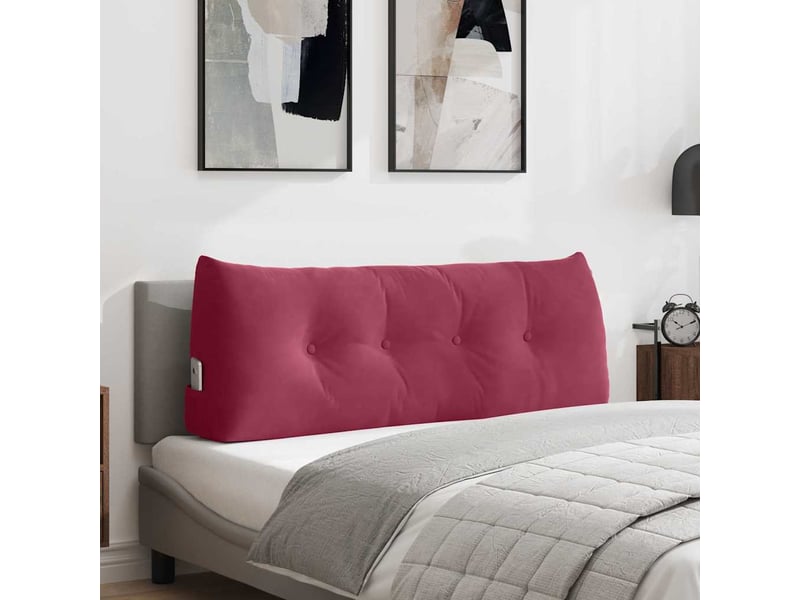 Coussin de dos, coussin de dossier bordeaux 120 x 24 x 50 cm velours cf54580 - Conforama B