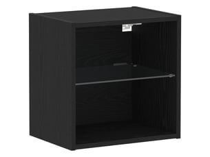 Étagère flottante, armoire de rangement avec lumière led noir 40 x 28,5 x 40 cm cf41638