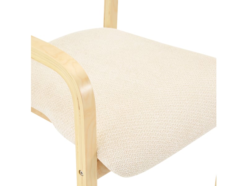  Ensemble de 2 chaises de salle à manger avec accoudoirs 53x45,5x77 cm design scandinave en bois blanc  - Conforama D