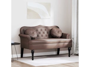 Banc chesterfield, canapé 2 places marron 120,5x65x75 cm simili cuir