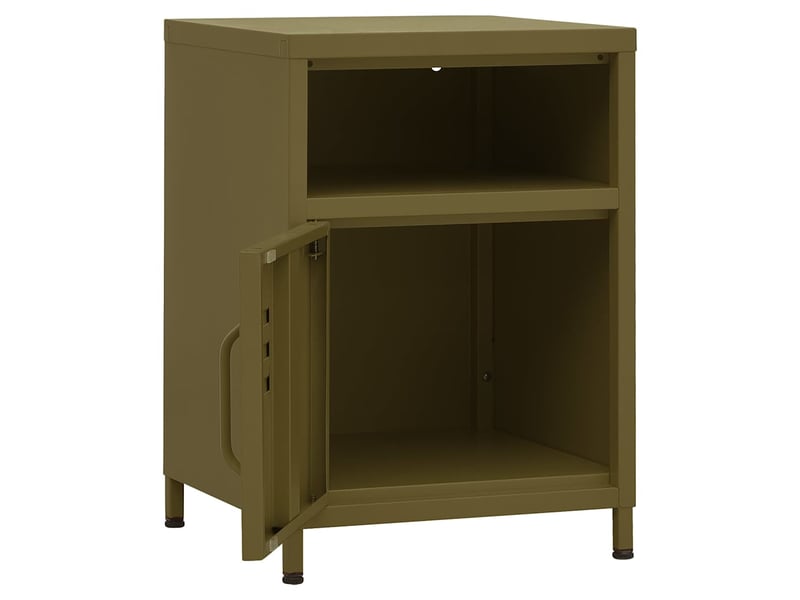  Table de chevet - cabinet de chevet - table de nuit vert olive 35x35x51 cm acier  - Conforama E