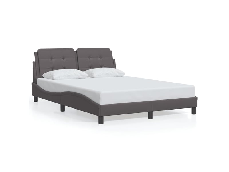 Lit double- lit adulte - cadre de lit avec led sans matelas zadar gris 140x200 cm - Conforama D