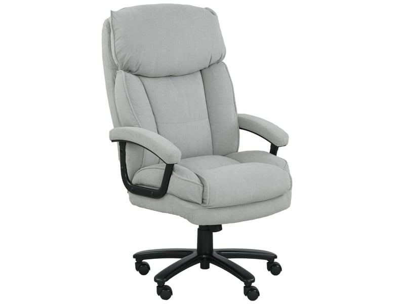  Chaise de bureau haute,régglable et pivotante, 200 kg,polyester,gris clair  - Conforama A