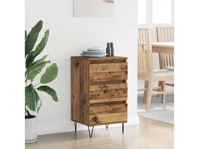  Buffet - bahut - meuble de rangement bois ancien 40 x 35 x 70 cm bois d'ingénierie et fer  - Conforama D