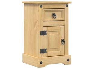 Table de chevet avec tiroir et compartiment avec porte 35 x 32,5 x 58 cm bois de pin massif et mdf dec033900