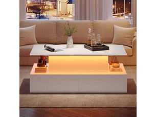 Table basse rectangulaire coloris blanc <strong></strong> <strong></strong> - 55 cmx90 cm