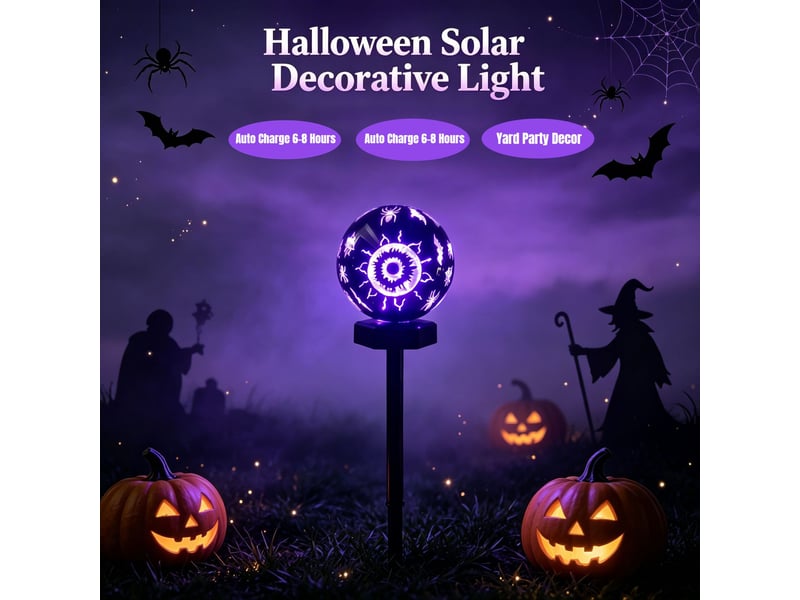 Pack de 1 lampes solaires halloween extérieures, décoration lumineuse ip65 étanche pour jardin, cour, pelouse, terrasse et allée - Conforama B