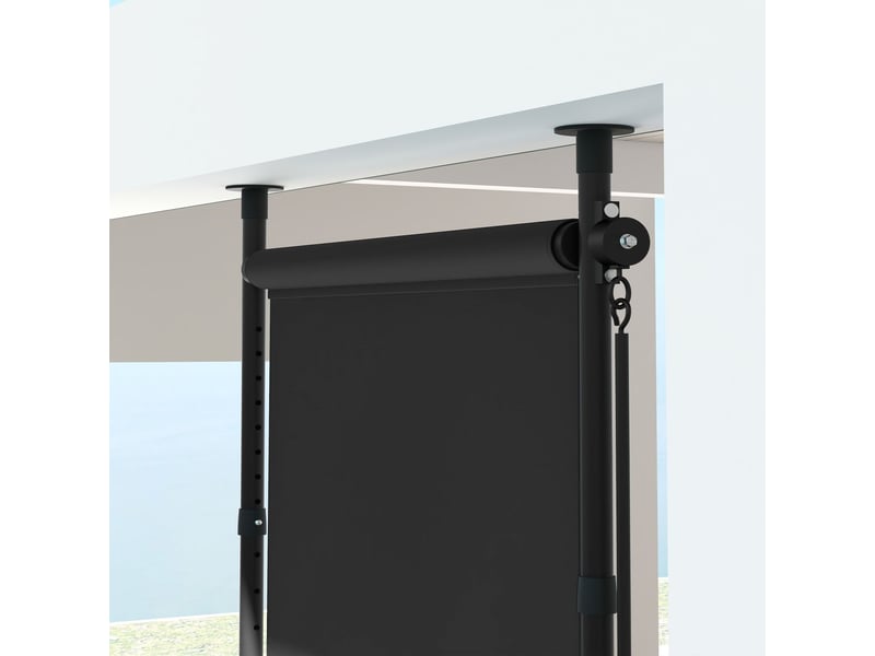  Parasol 120x220x310, store vertical parasol, résistant aux intempéries, à manivelle, polyester, gris foncé  - Conforama C