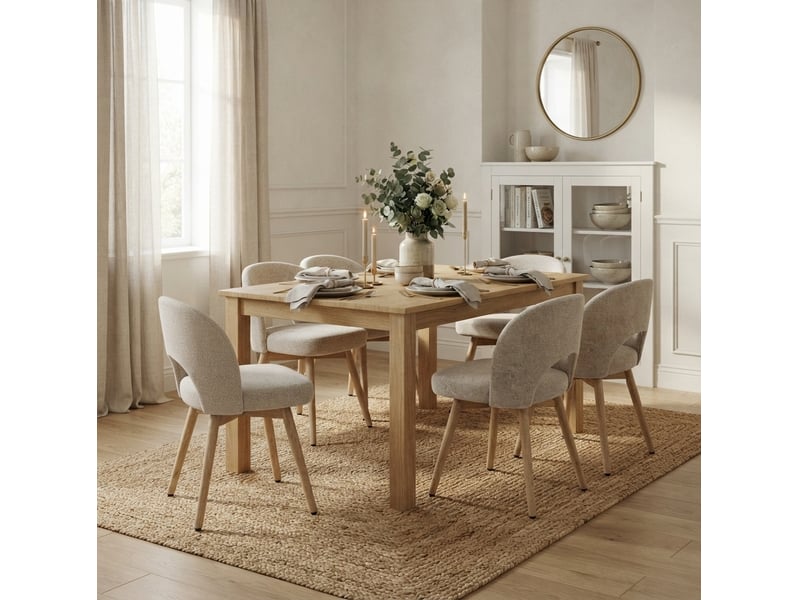 Lot de 2 chaises de salle à manger pivotantes 360° 50.5x47x77.5 cm beige  - Conforama R