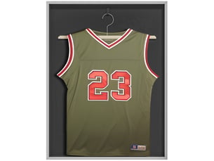 Frame box t-frame cadre aluminium pour maillot porte acrylique doublure interne feutre 70 x 90 cm
