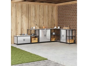 Meuble de rangement de cuisine hattem argenté 90x50x53cm shl2362