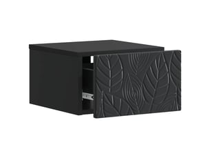 Table de chevet - cabinet de chevet - table de nuit mural noir 49 x 34,5 x 20 cm