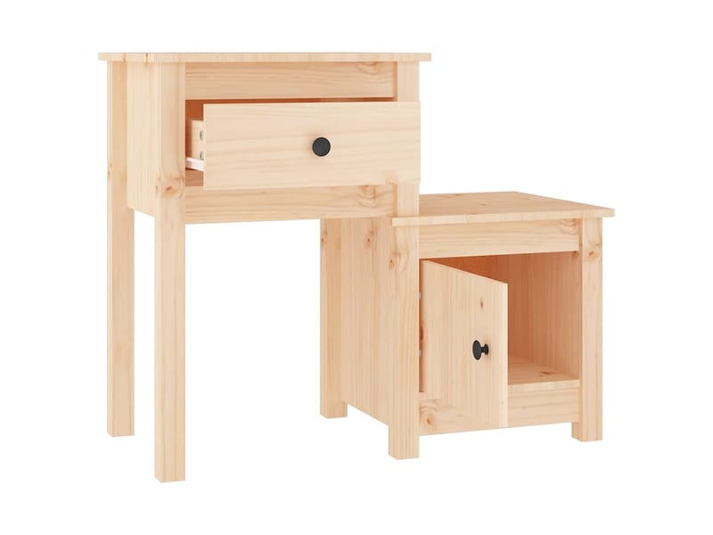  Lot de 2 tables de chevet - cabinet de chevet - table de nuit 79,5x38x65,5 cm bois de pin massif  - Conforama C