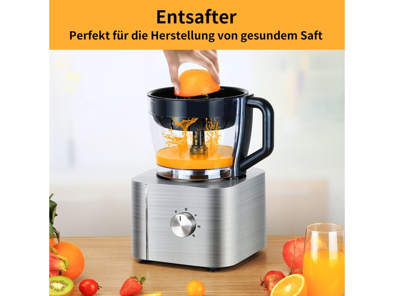  Robot de cuisine multifonction 1100 w avec bol de 3,2 litres, hachoir, pétrin, coupe-légumes et fonction pulse  - Conforama R