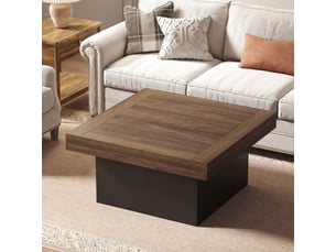 Table basse carré(e) coloris bois foncé <strong></strong> <strong></strong> - 90 cmx90 cm