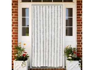 Rideau anti-mouches, moustiquaire gris clair et blanc 90x220 cm chenille cf43536