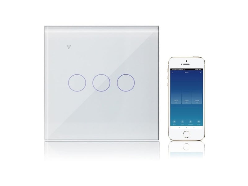  Interrupteur wi-fi intelligent 3 voies tactile capacitif encastré blanc 300 w par voie 365276_AAANN40652_6_DROPFR - Conforama A