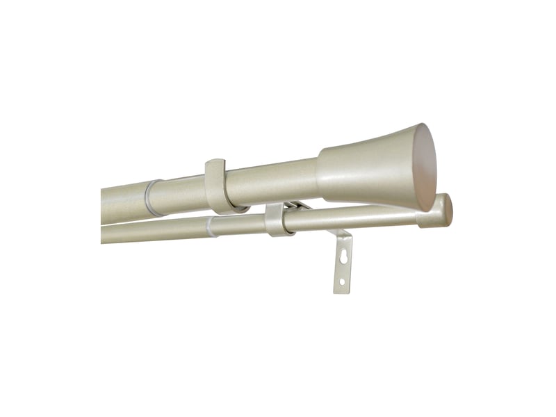  Kit double tringle à rideaux extensible, embouts pommeau 200-370cm  - Conforama B
