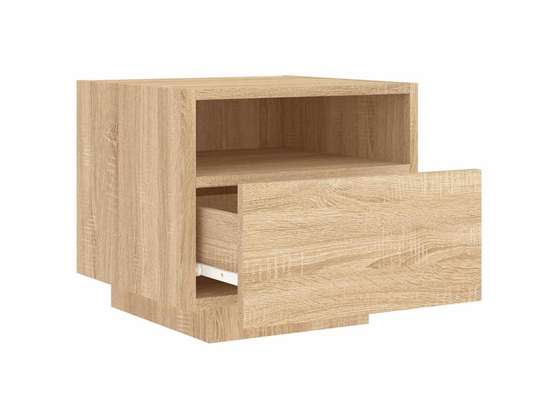 Table de chevet - cabinet de chevet - table de nuit avec lumières led chêne sonoma 40x39x37 cm  - Conforama E