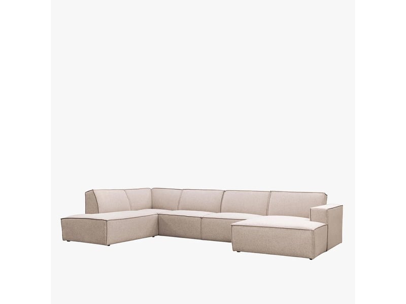  Canapé panoramique en tissu beige - angle droit  - Conforama C