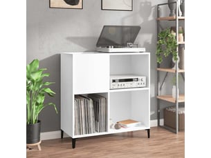 Armoire à disques, armoire de rangement blanc 84,5x38x89 cm bois d'ingénierie