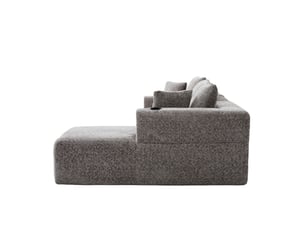 Canapé d'angle, canapé modulable, gris, porte-gobelets, assise profonde, pour salon et séjour, 261 x 165 x 80,5 cm