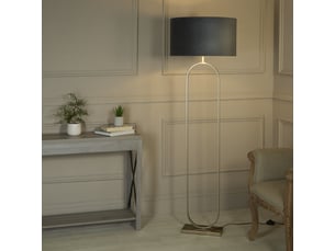 Searchlight modish lampadaire en bronze, abat-jour gris foncé, 1 x e27