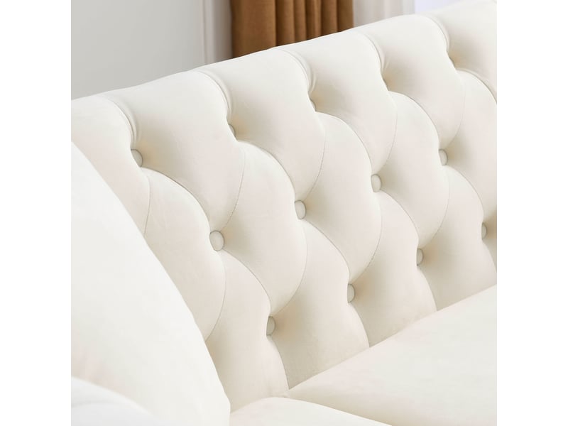 Canapé moderne - canapé en velours de style chersfield avec pieds en bois d'hévéa en forme de bouteille, réf. W3349s00144 - Conforama W