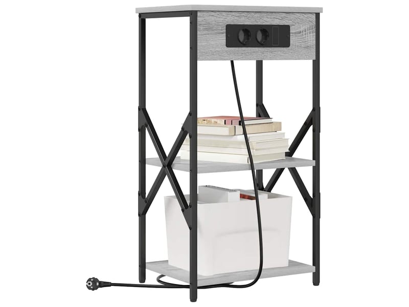  Table de chevet - cabinet de chevet - table de nuit gris sonoma 41 x 31 x 76 cm bois d'ingénierie  - Conforama B