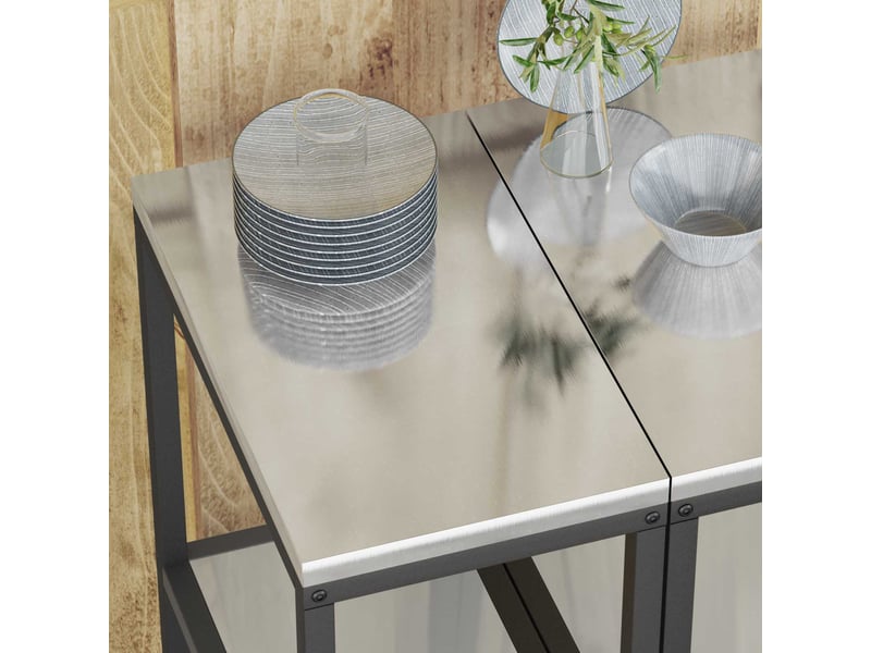  Étagère de cuisine, étagère de rangement hattem argenté 30x50x92cm acier shl748  - Conforama E