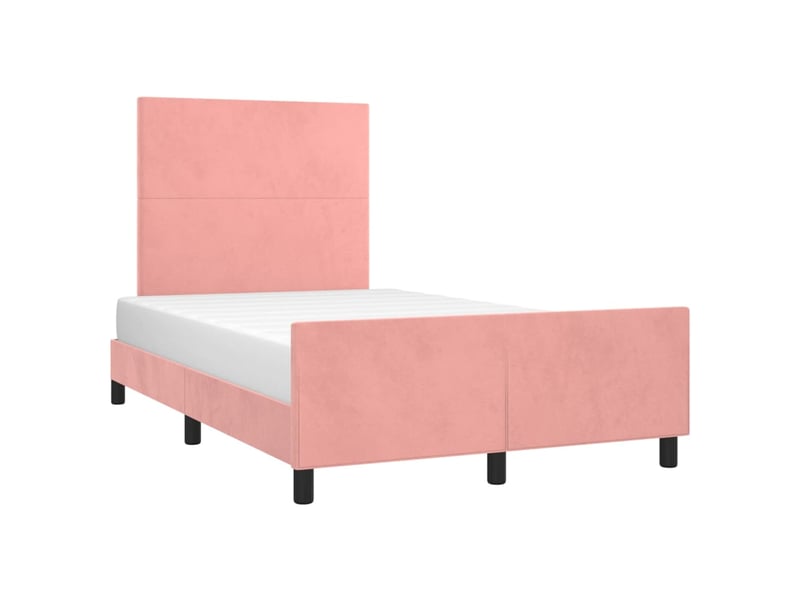  Lit double- lit adulte -  cadre de lit sans matelas rose 120x190 cm velours  - Conforama C